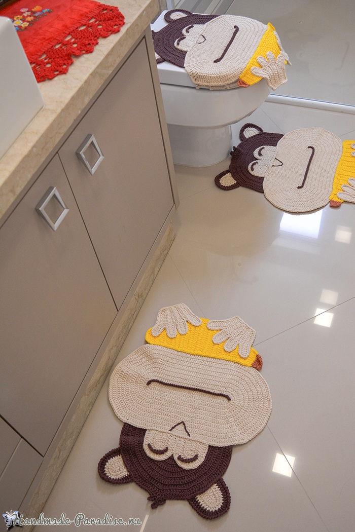  ковриков «Обезьянки» для ванной комнаты